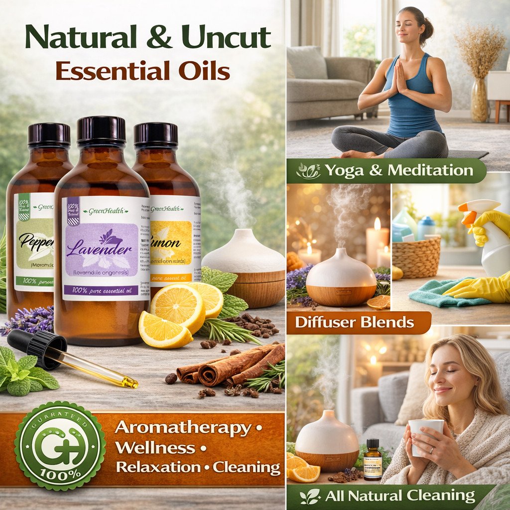 Essential Oil 4 oz with Free Glass Dropper, All Natural Uncut, 50+ Popular Oils