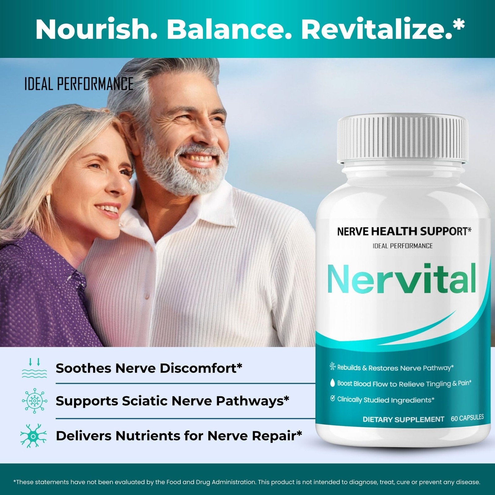 Nervital General Wellness Supplement – 300 Capsules (5 Pack)