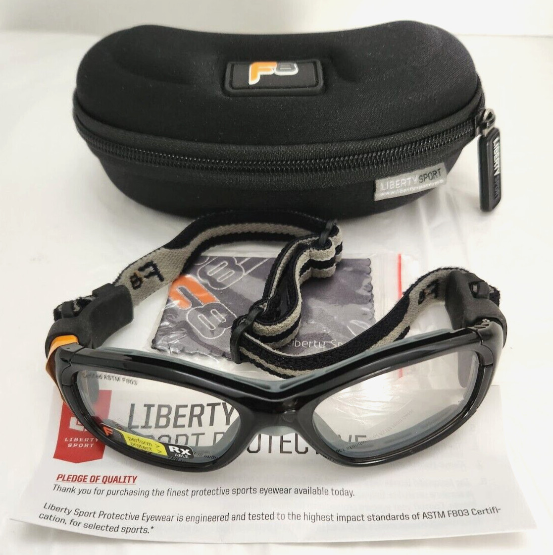 Liberty Sport Slam Goggle F8 Protection ASTM F803 Specs 210 Shiny Black Grey