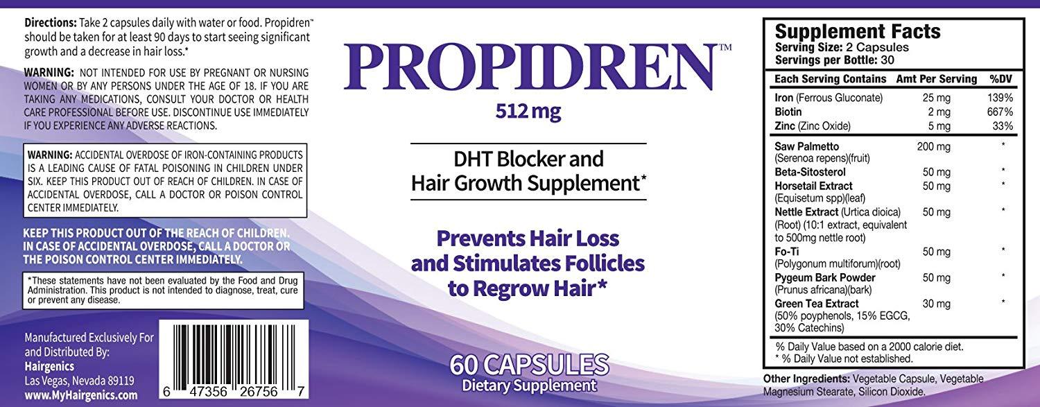 Propidren by Saw – DHT Blocker Featuring HairGenics Palmetto To Prevent Hair Los