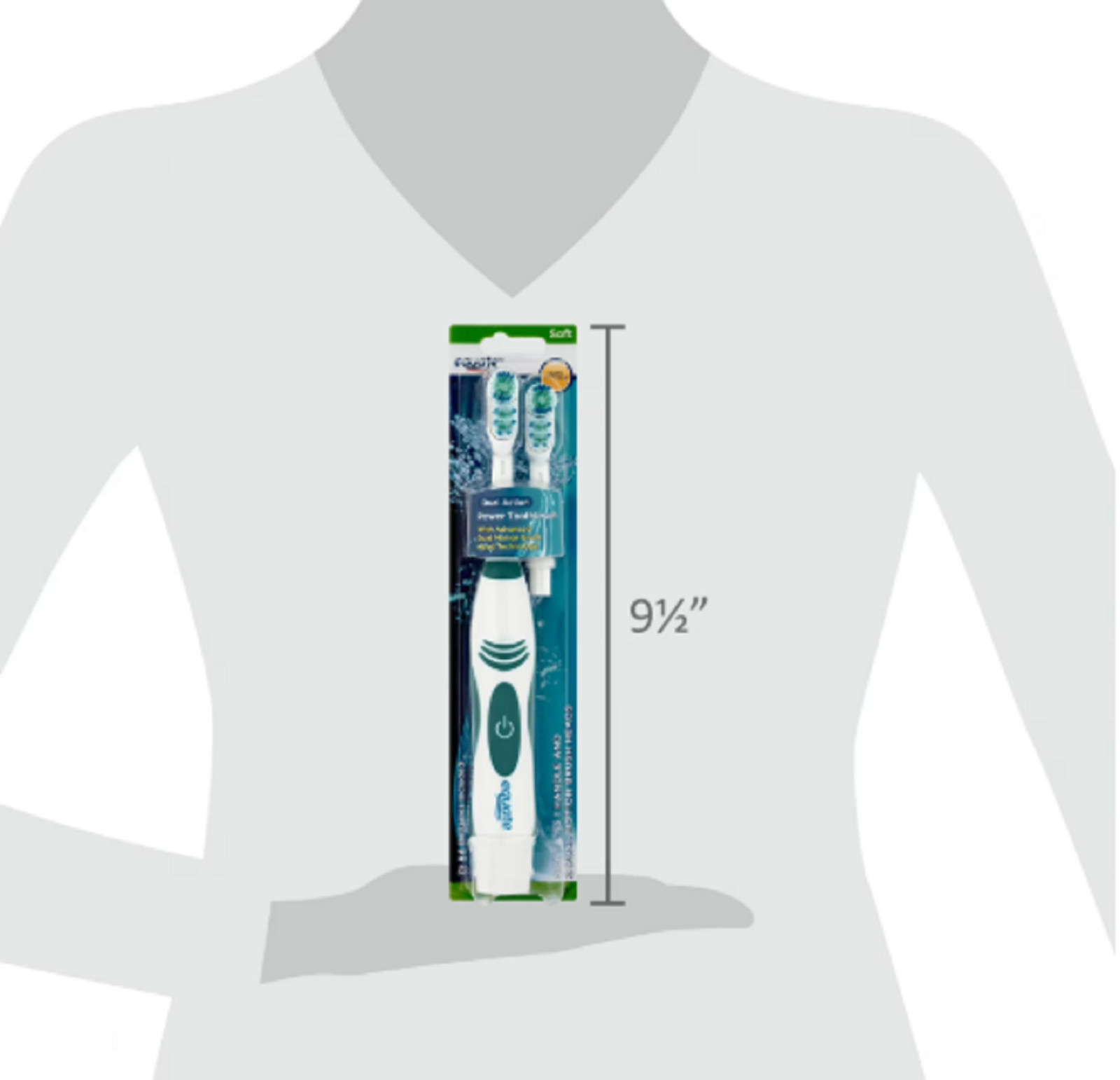 Advanced Dual Action Battery-Powered Electric Toothbrush with 2 Replacemet Head