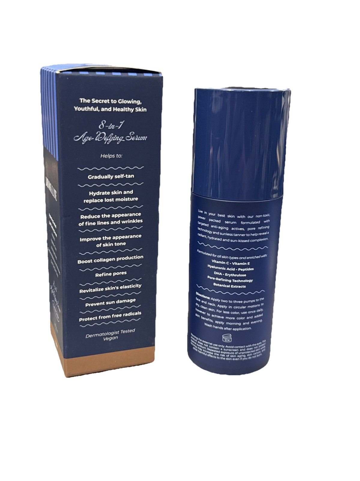New Mimosa Lane 8 In 1 Age Defying Serum+Sunless Tanner-Dark-$58