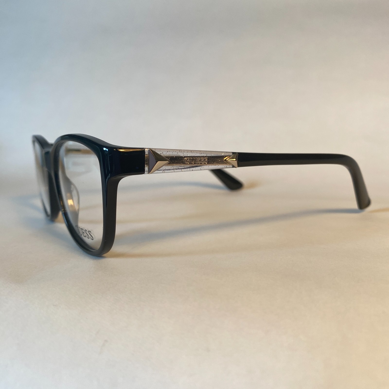 Guess Black Silver Accent Full Rim Eyeglass Frame GU2562 001 51-17-135
