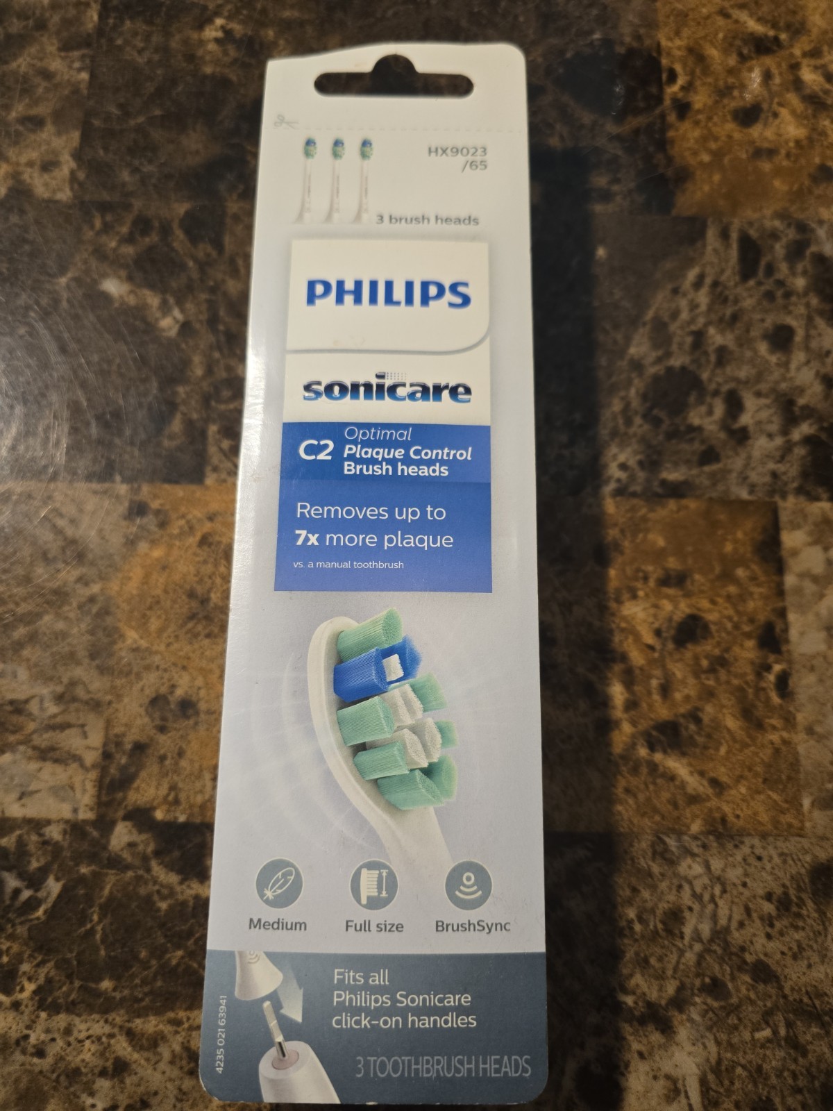 Philips Sonicare #C2 Plaque Control Brush Heads HX9023/65, 3 pack (C091)