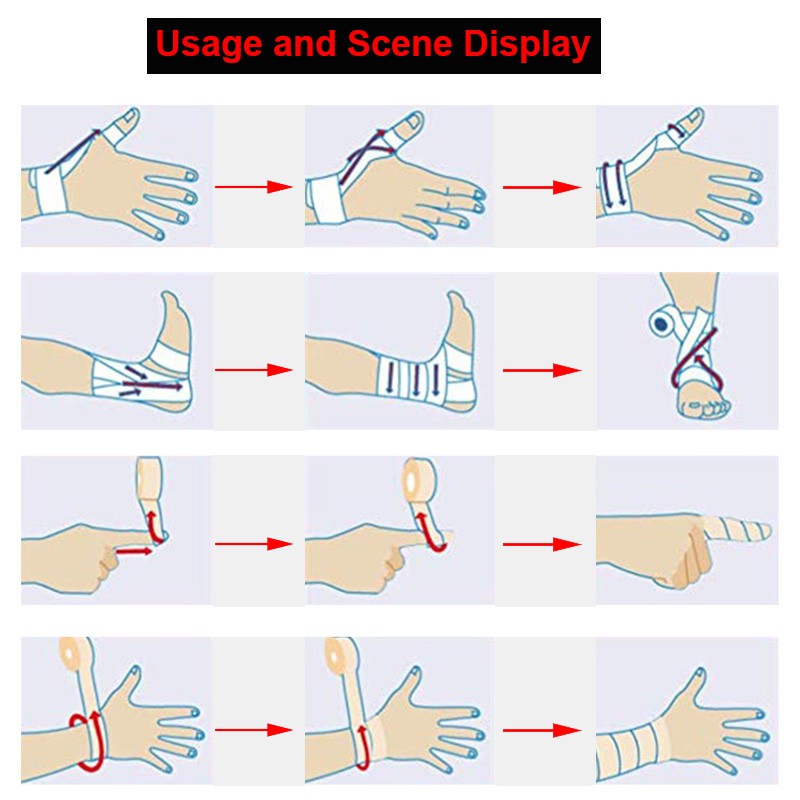 6/12Pack Athletic Wrap Tape Medical Self Adhesive Bandage Rolls Gauze 5 Yards US