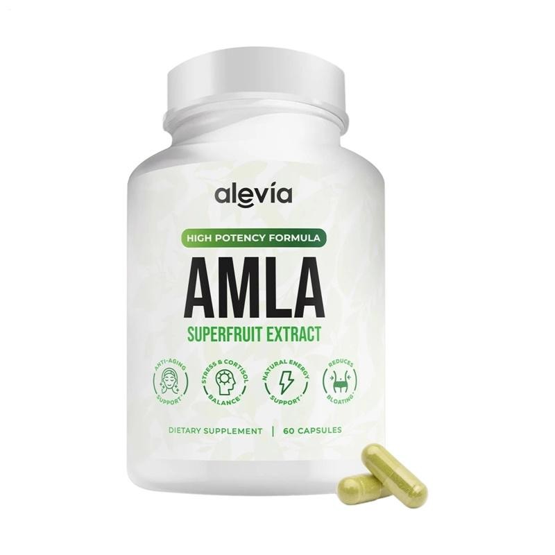 2 X Alevia Organic Amla Capsules 1000mg Indian Gooseberry Antioxidant Supple 60c