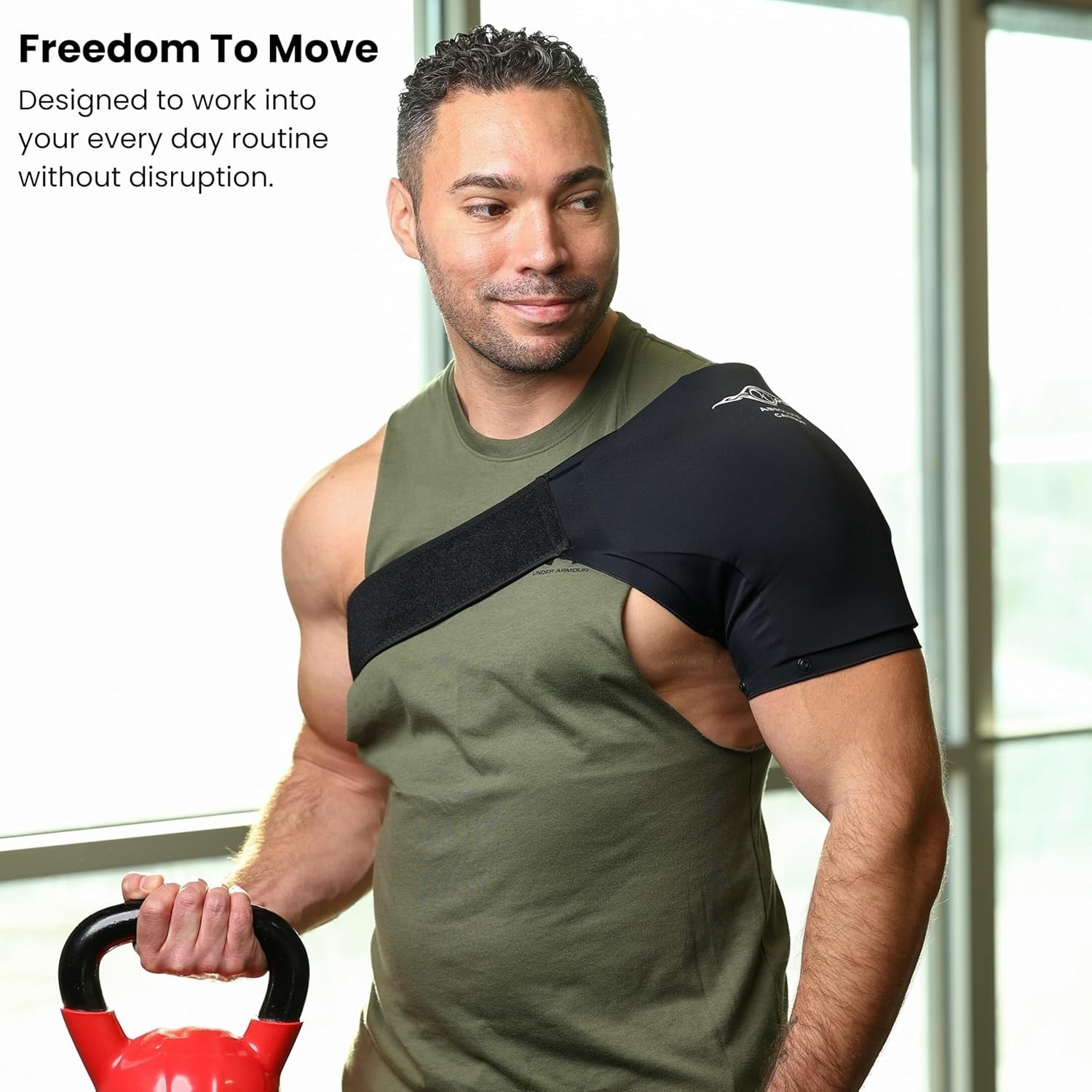 Adjustable Shoulder Brace Reusable Ice and Heat Therapy Sleeve: Left Right Arm