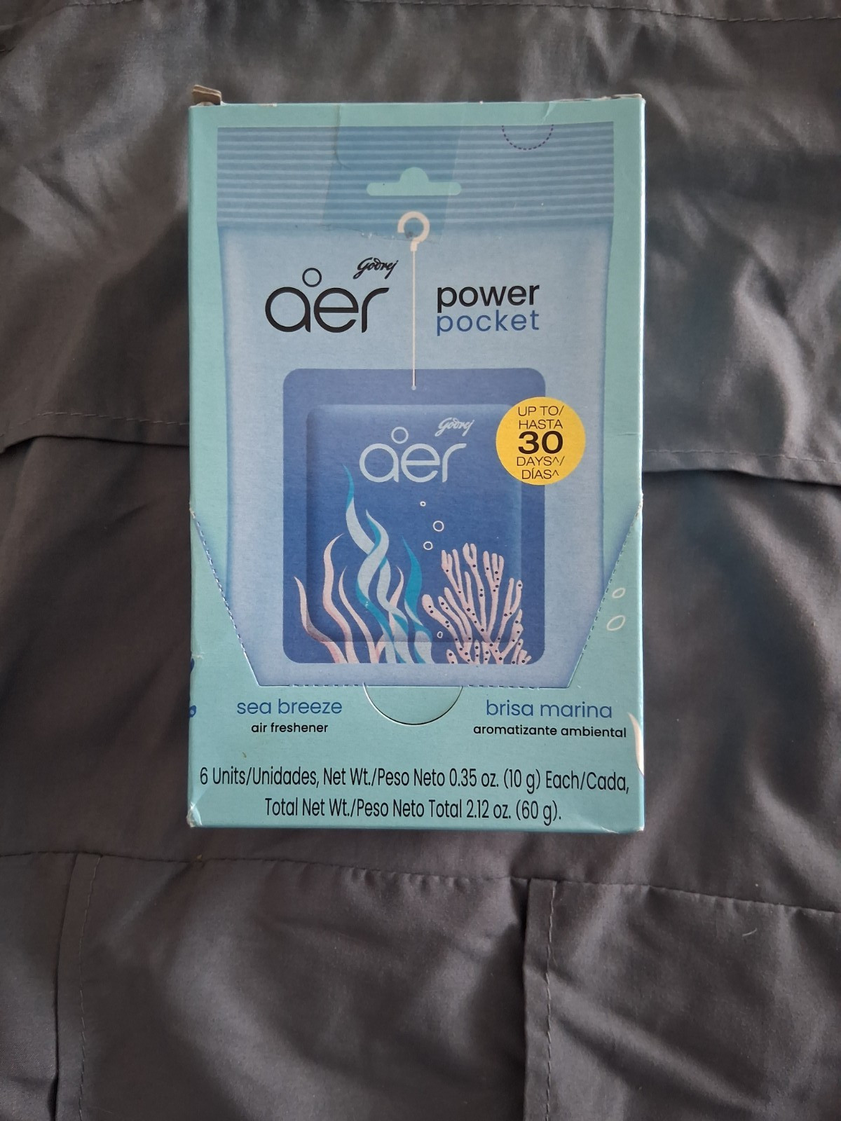 aer Sea Breeze Solid Air Freshener Power Pocket 0.35 oz, Lasts 30 Days