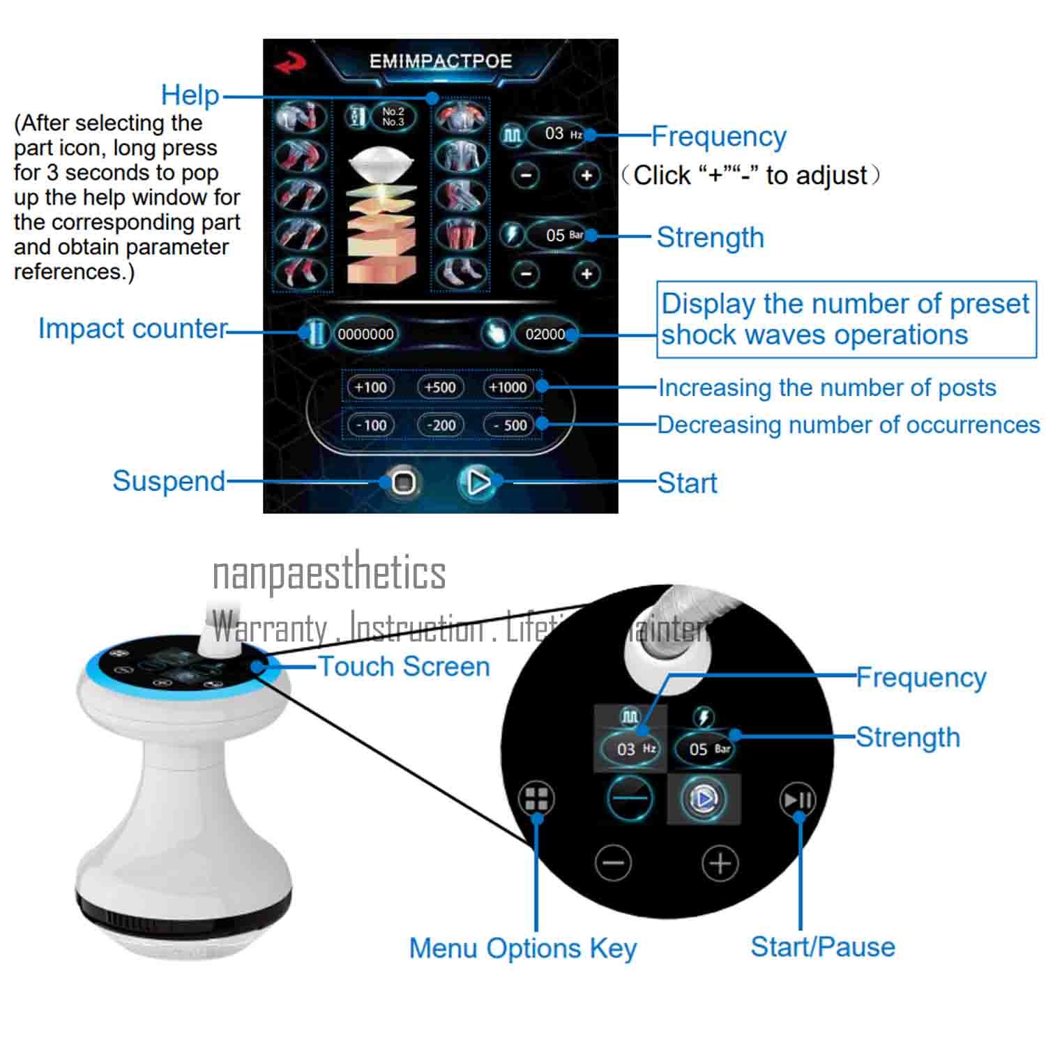 Focused Shock Wave Focus Shockwave Therapy Machine Pain Relief Physical Therapy