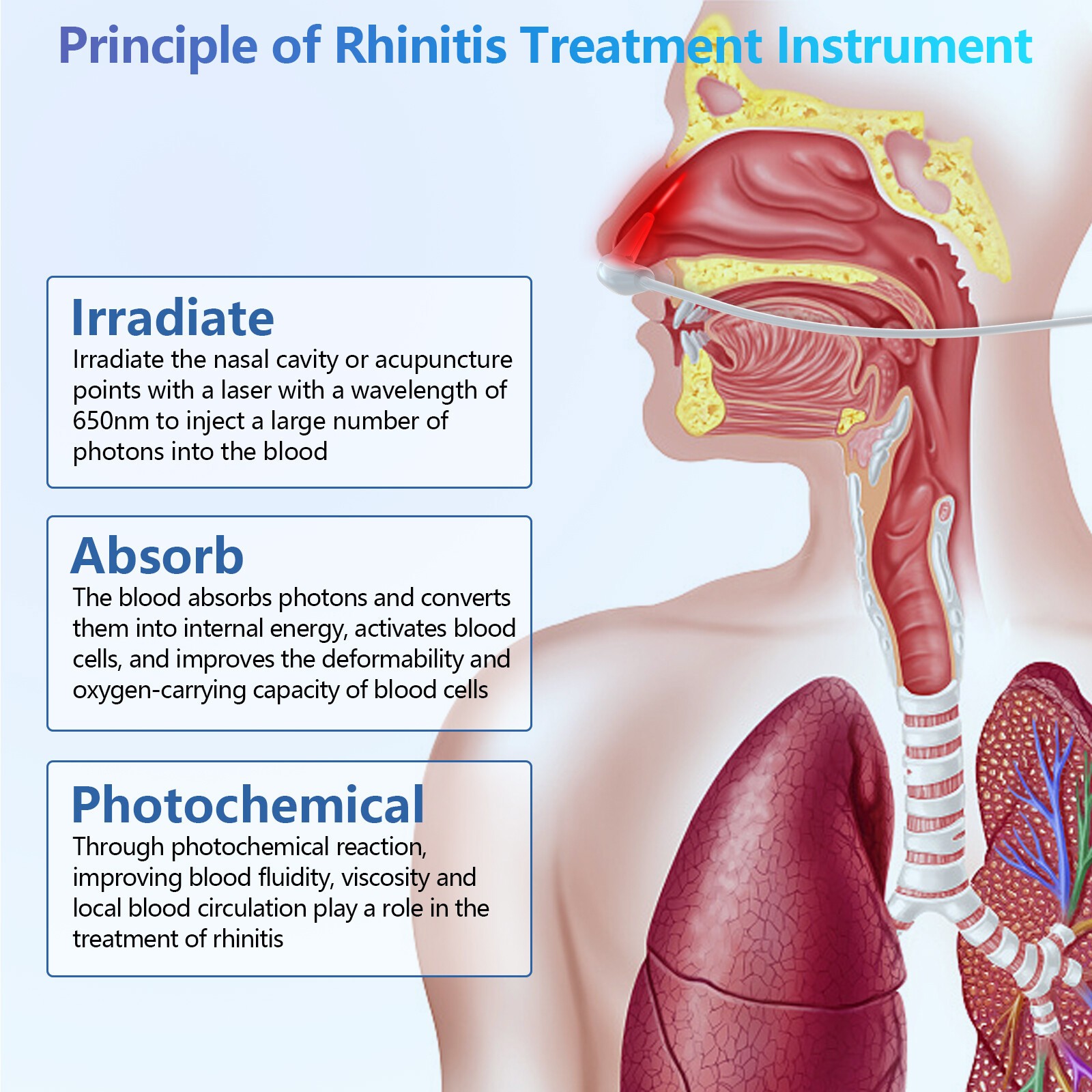 Sinusitis Cure Therapy Dry Nose & Sinus Rhinitis Parosmia Pulse Treatment LLLT