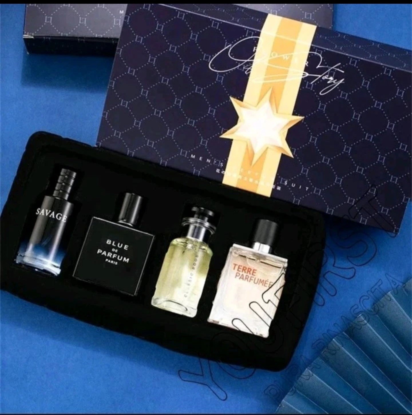 Men’s Luxurious EDP Fragrance 4pcs Set Cologne Long-Lasting Fathers Day Gift