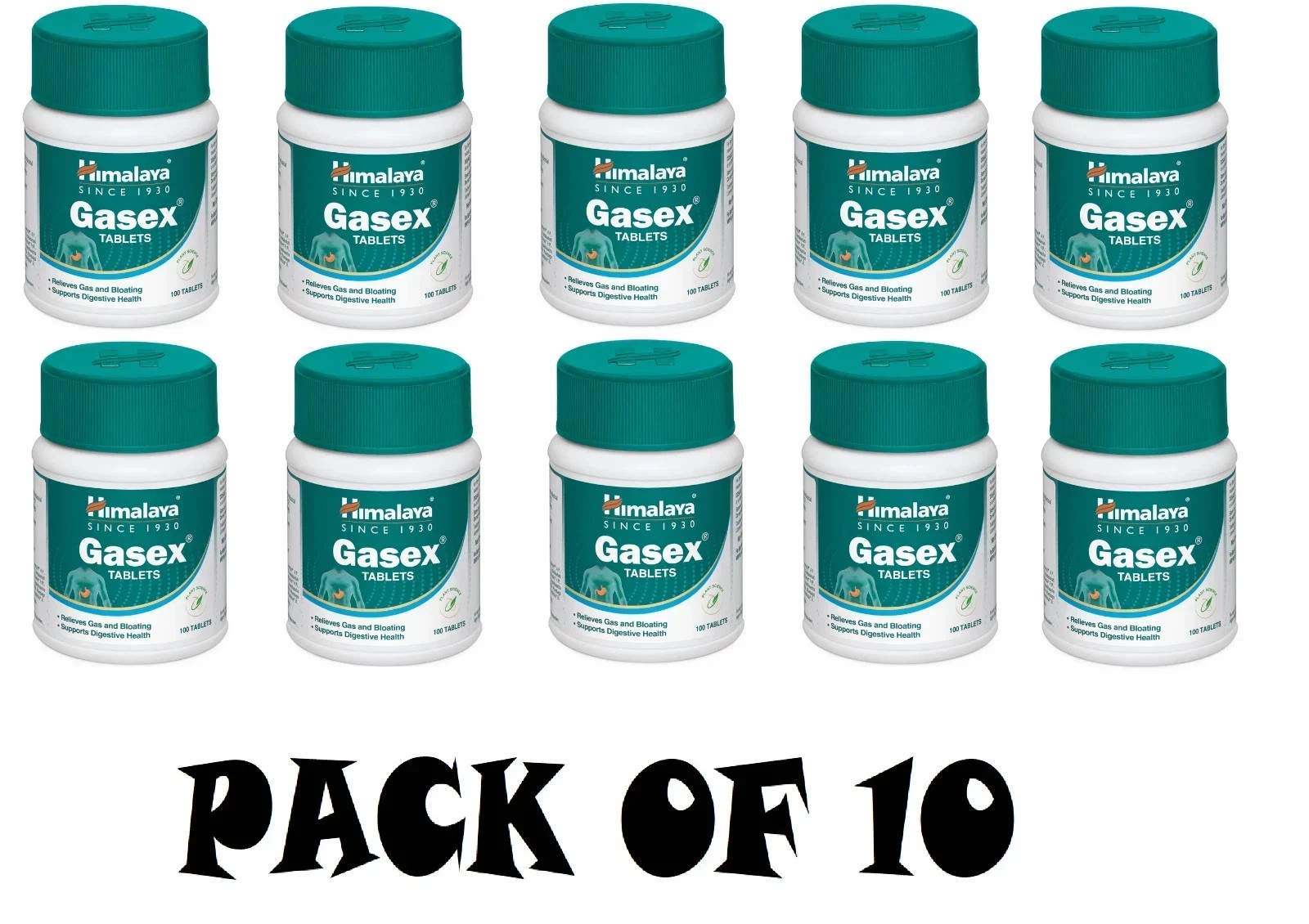 10 X Himalaya Gasex 100 Tablets Each BEST PRICE