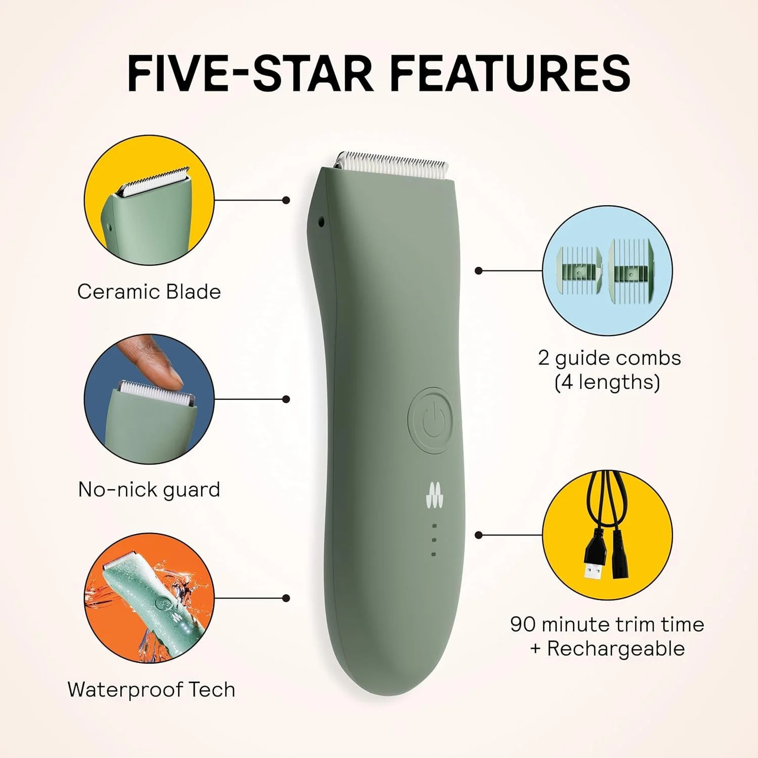 The Trimmer Original – Body Hair Trimmer for Men, Electric Shaver for Pubic Hair