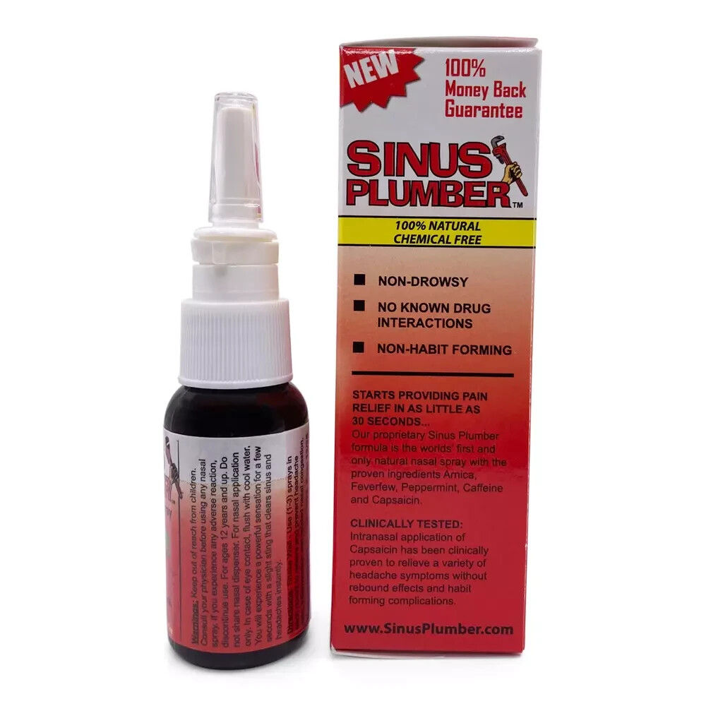 Sinus Plumber Allergy and Headache Pepper Nasal Spray Combo Pack Sinus Buster