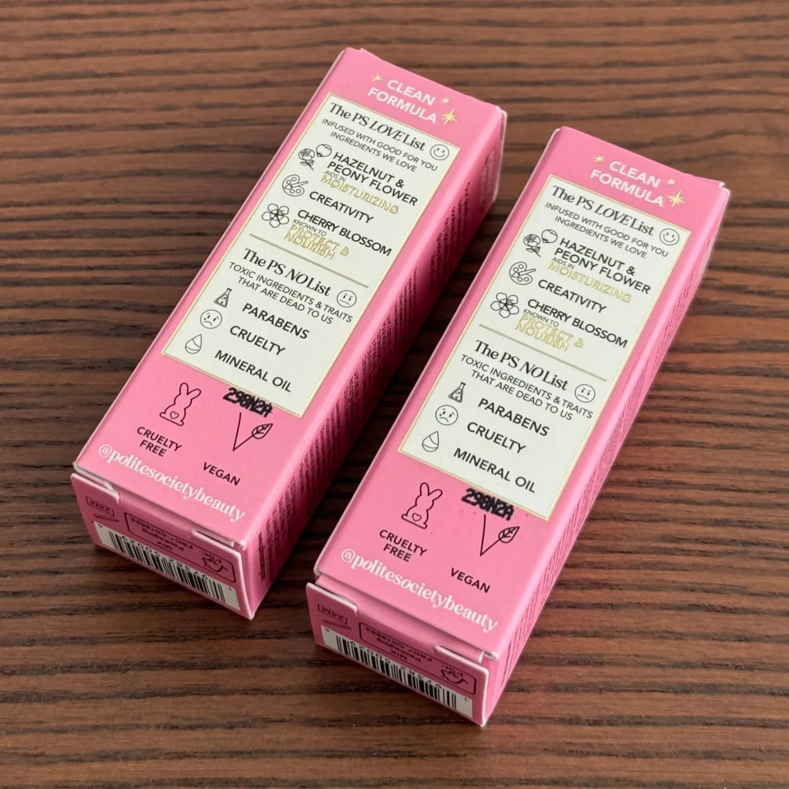 x2 Polite Society – Polite Pout, Glossy Lip Balm, Sample Size, 0.16 oz/5 g