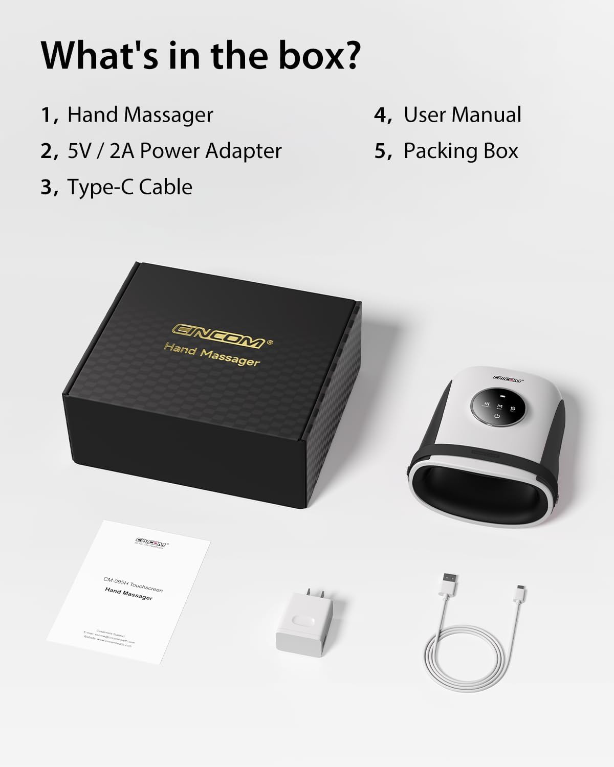 Hand Massager with Heat and Compression, Finger and Palm Massage Machine for Pai