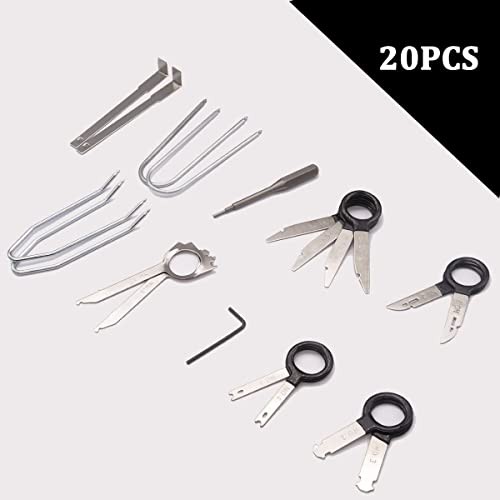 ,Universal Stereo CD Player Removal Key Kit for 20pcs Radio Removal Tool Kit