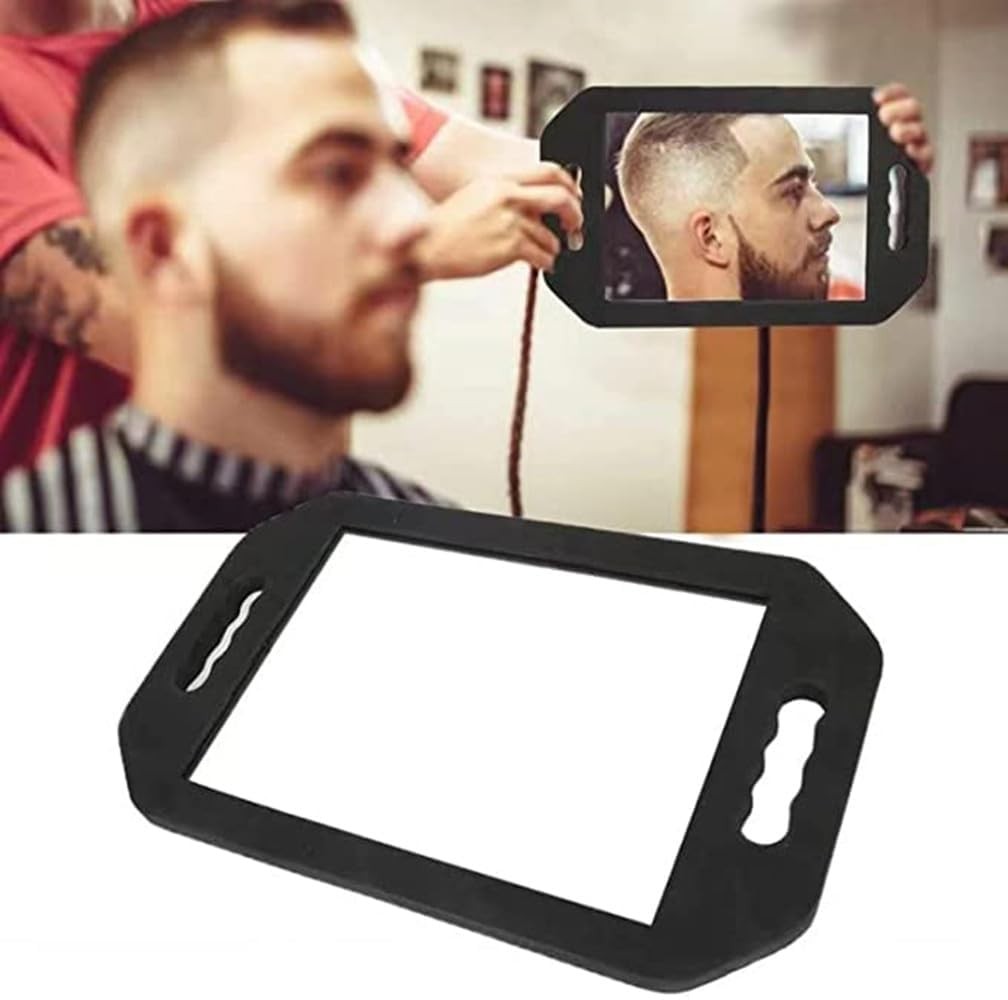 Double Handle Mirror – Large Hand Held Mirror(16.14″ X 9.84″) Barber Mirrors Han