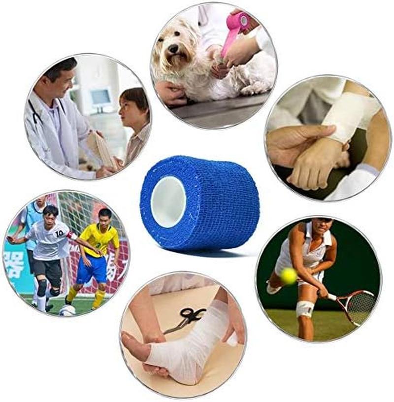 Elastic Bandages (12-Pack) 2” X 5 Yards | Self Adhesive Bandage Wrap, Athletic