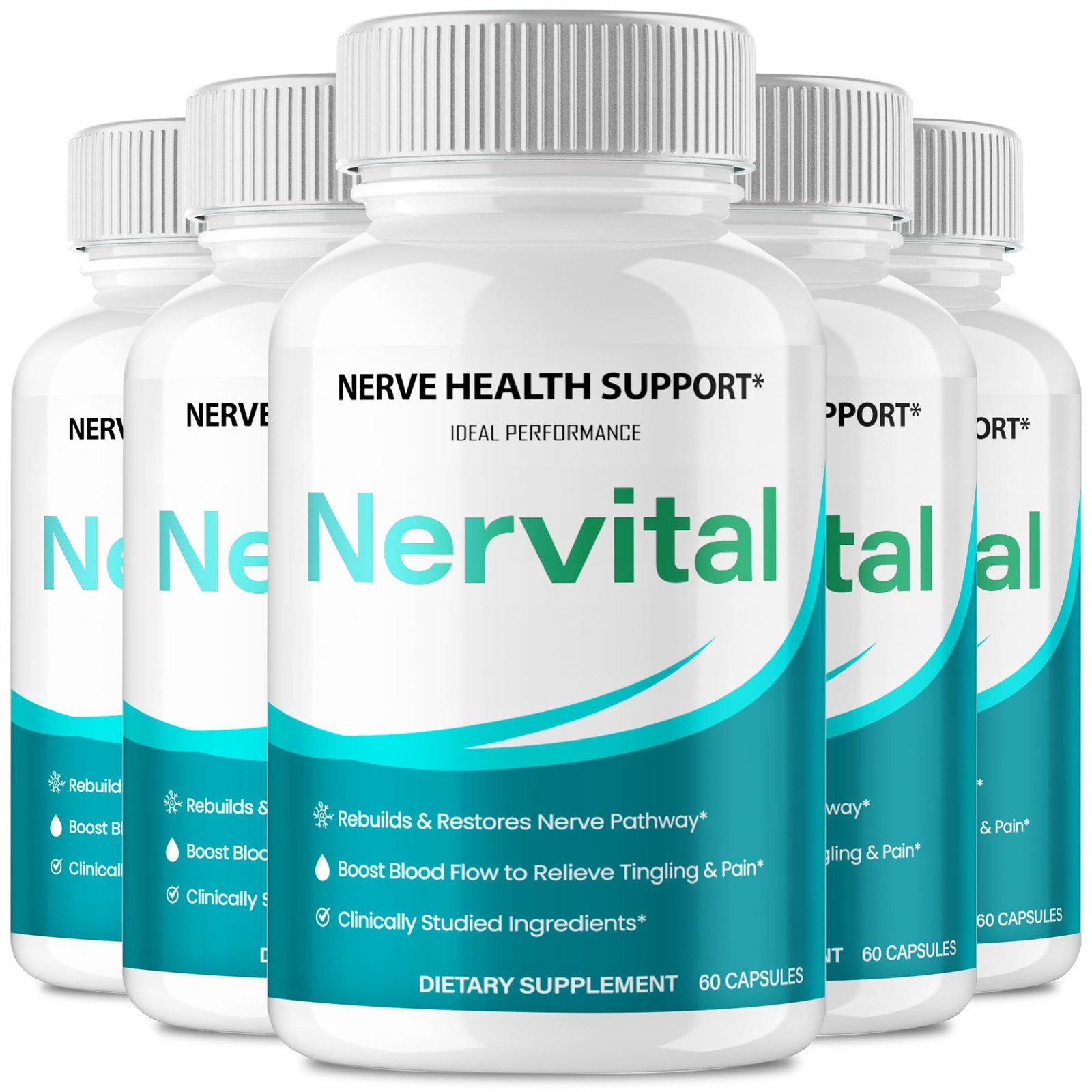 Nervital General Wellness Supplement – 300 Capsules (5 Pack)