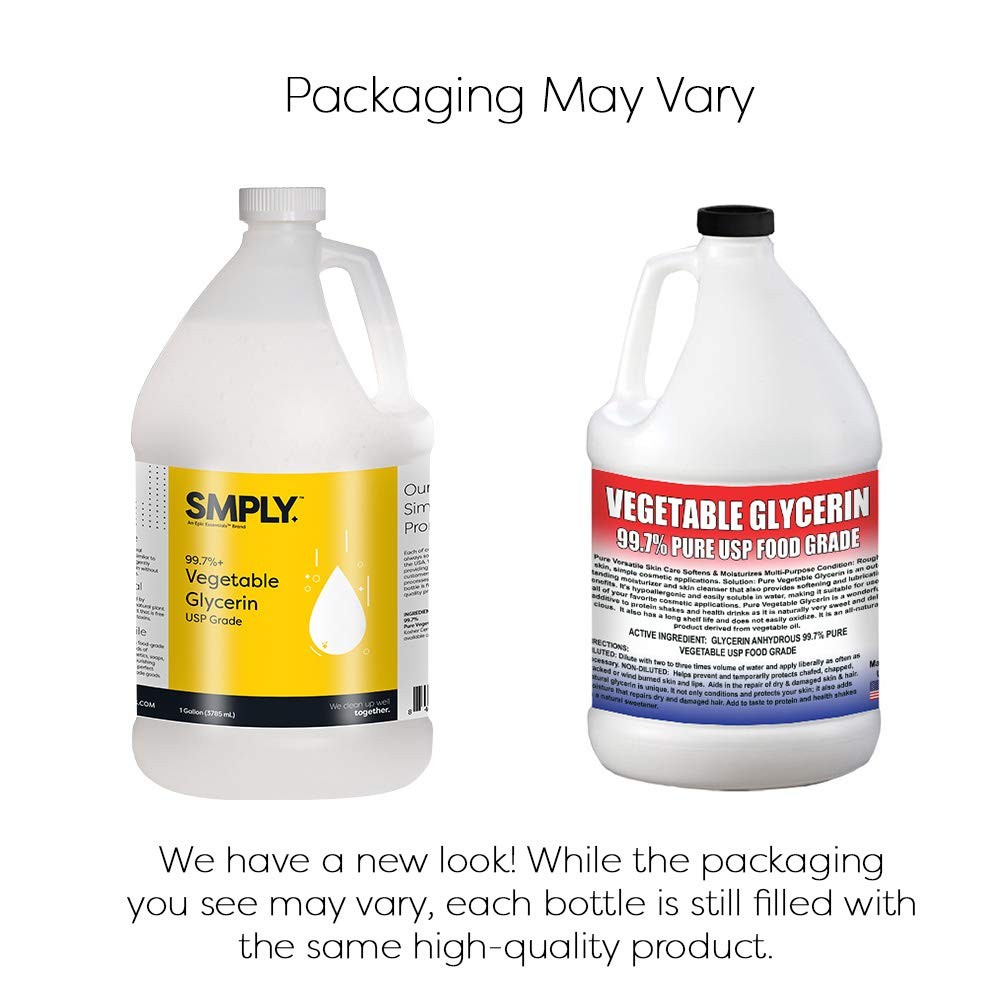 SMPLY. Vegetable Glycerin – 99.7% Pure, USP Grade, Food Grade – 1 Gallon