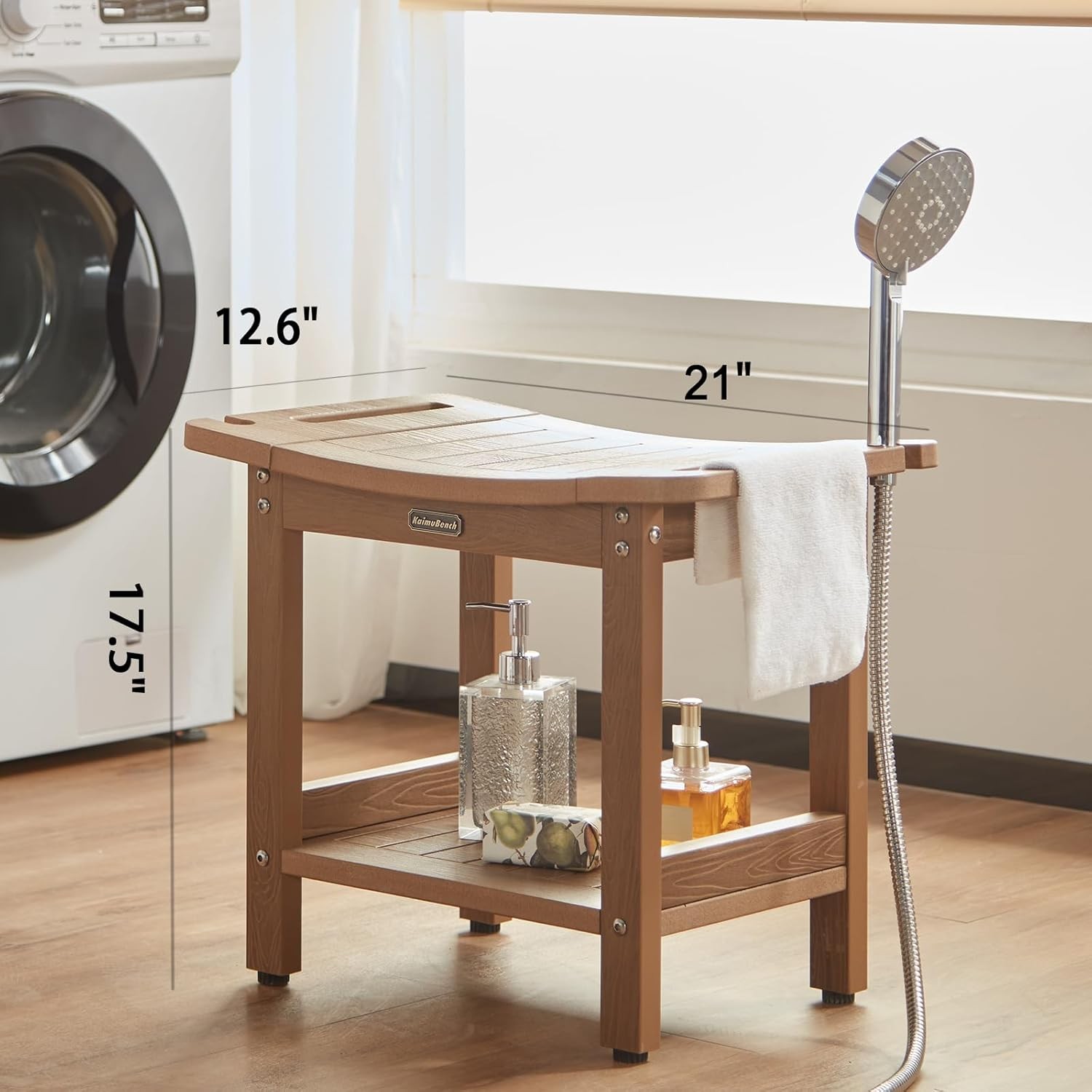 Poly Shower Stool for Inside Shower Waterproof, Shower Bench for Shaving Legs