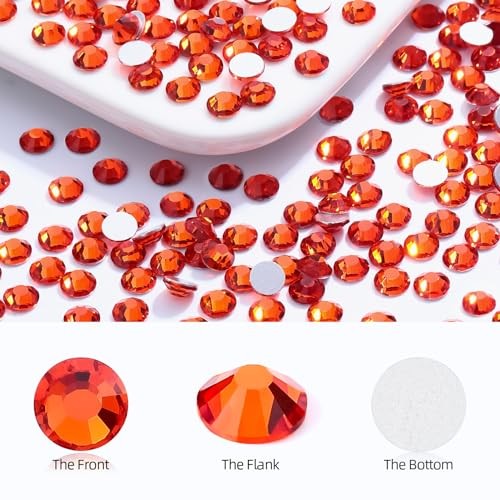 Hyacinth Flatback Rhinestones, Glass Rhinestones for SS20/1440PCS 17-Orange