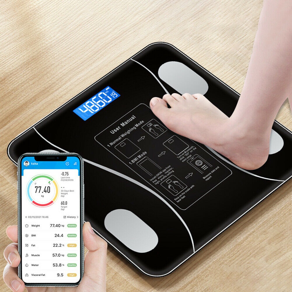 Digital Bluetooth Body Fat Scale, ABS plastic base Panel, Black