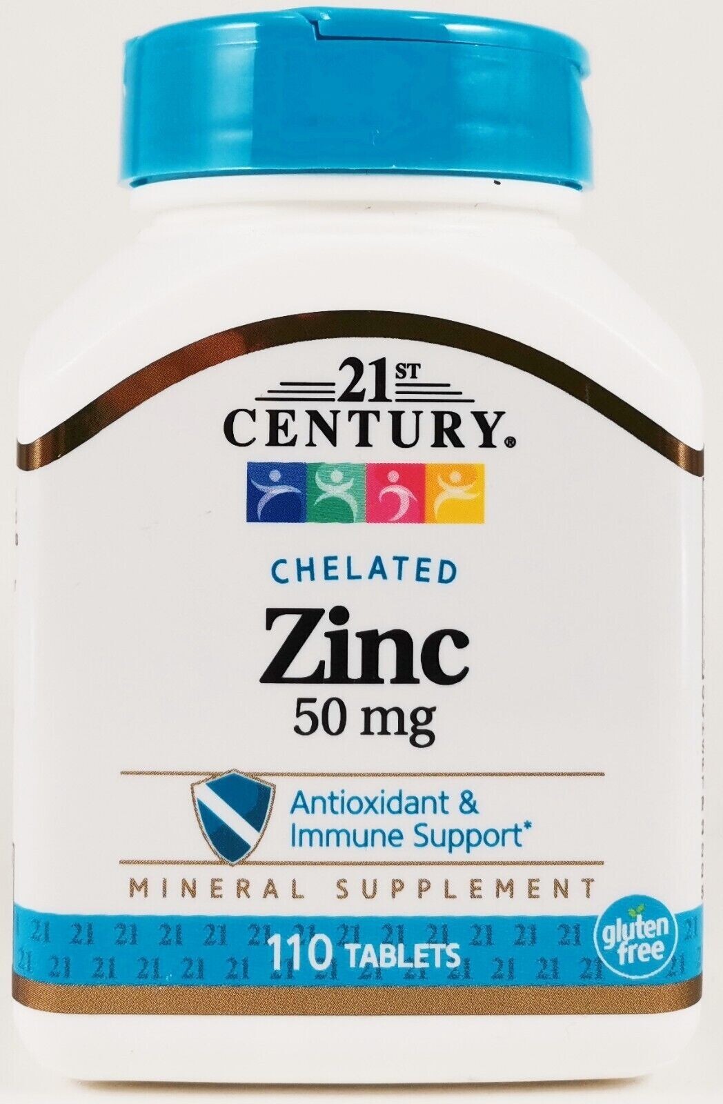 21st Century Chelated ZINC Mineral Supplement 50 mg 110 Tablets EXP: 09/2025