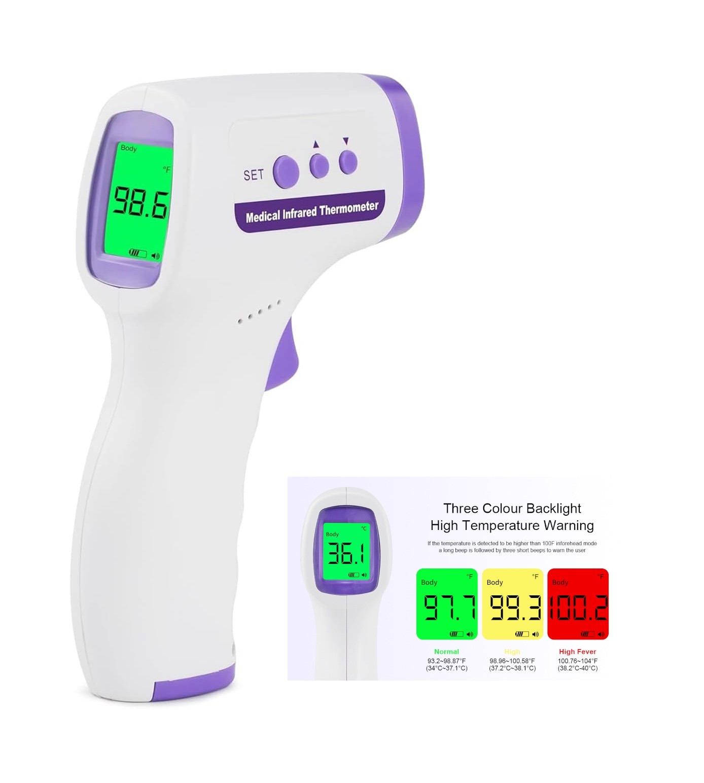 Non-Contact Contactless Digital Infrared Thermometer Body Forehead Baby Adult