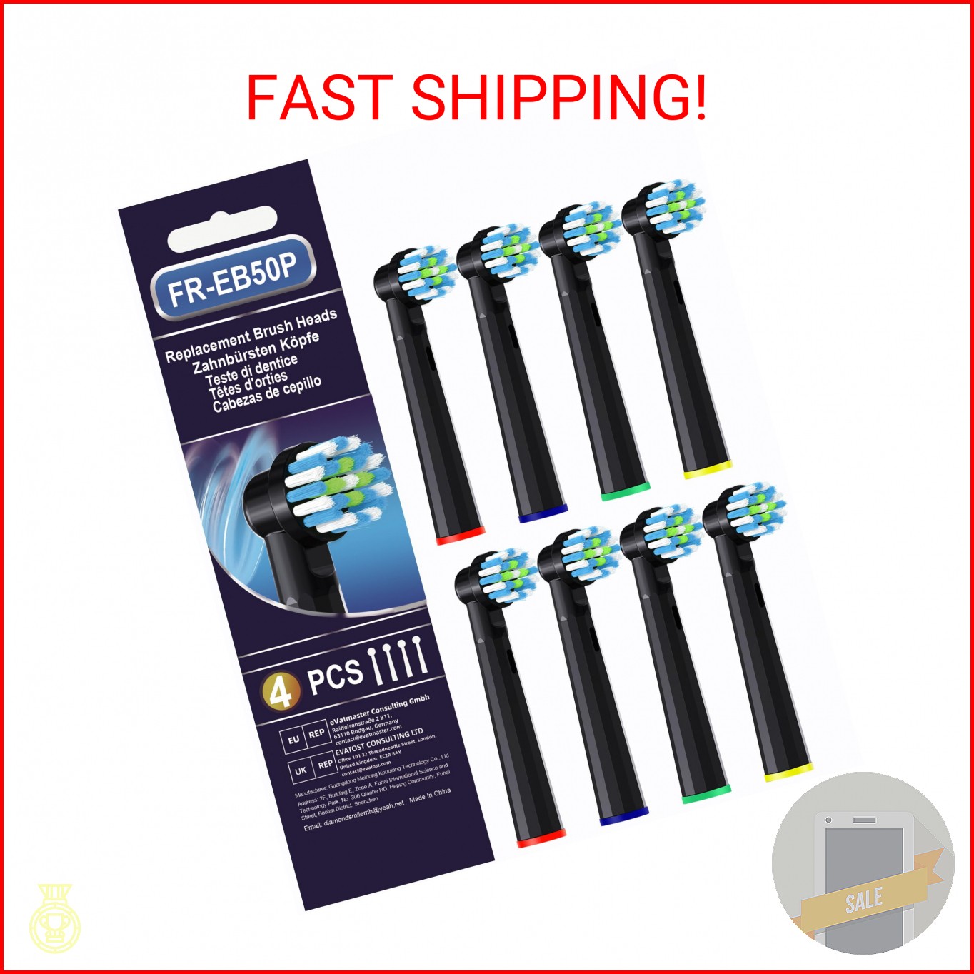 Replacement Heads Compatible with Braun Oral B Pro 1000, Genius X, Smart 1500 El