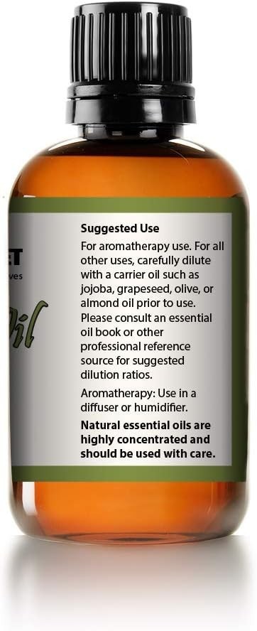 Pure Organic Tea Tree Essential Oil For Skin, Hair, Face 4 fl oz Glass Bottle