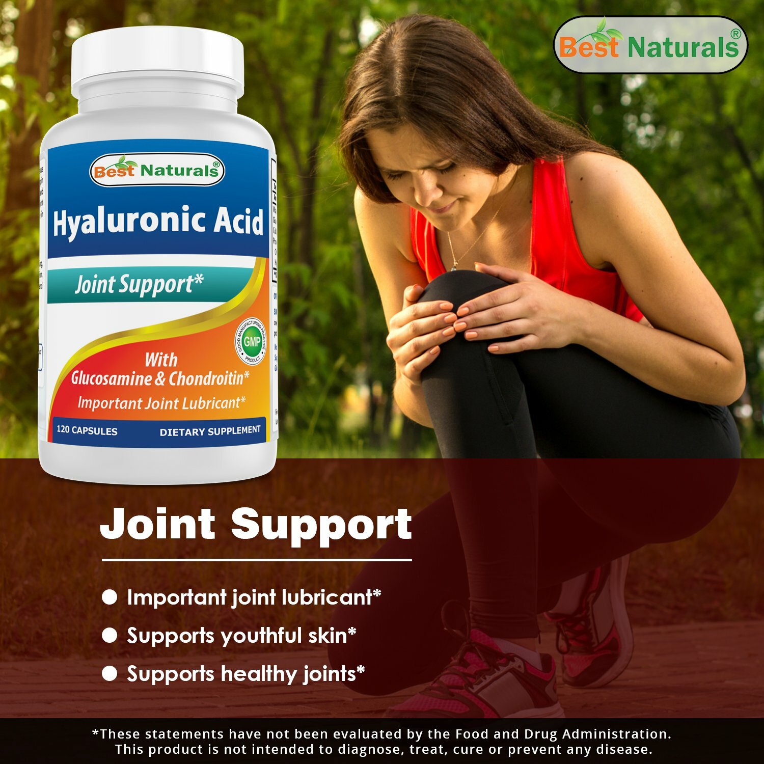 2 Pack Best Naturals Hyaluronic acid 100 mg 120 Capsules