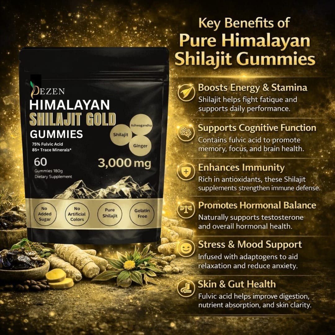 Organic Himalayan Shilajit Gummies 3000mg for Energy & Wellness Supplements