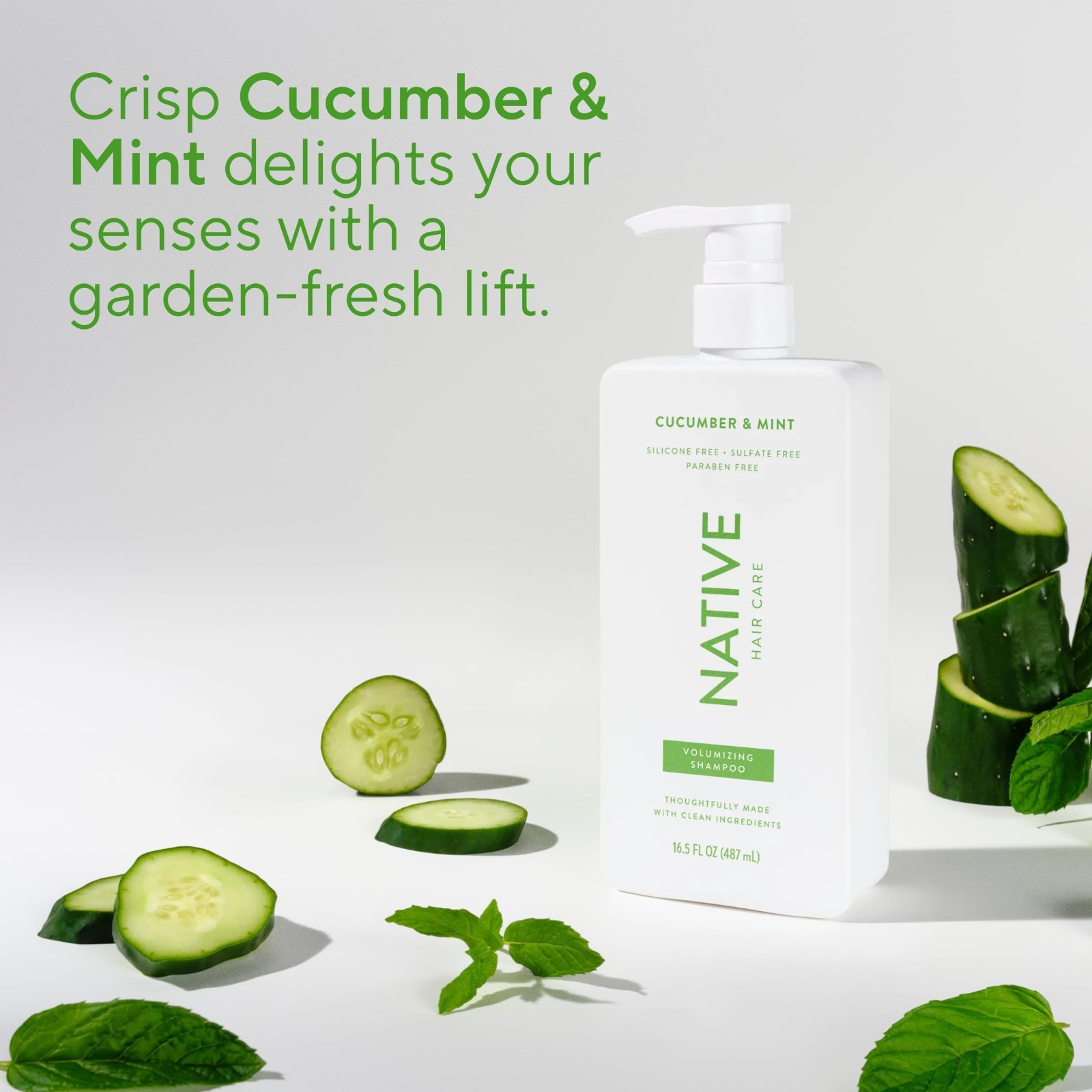 Naturally Derived Shampoo & Conditioner Set | Sulfate & Dye Free, Cucumber Mint,