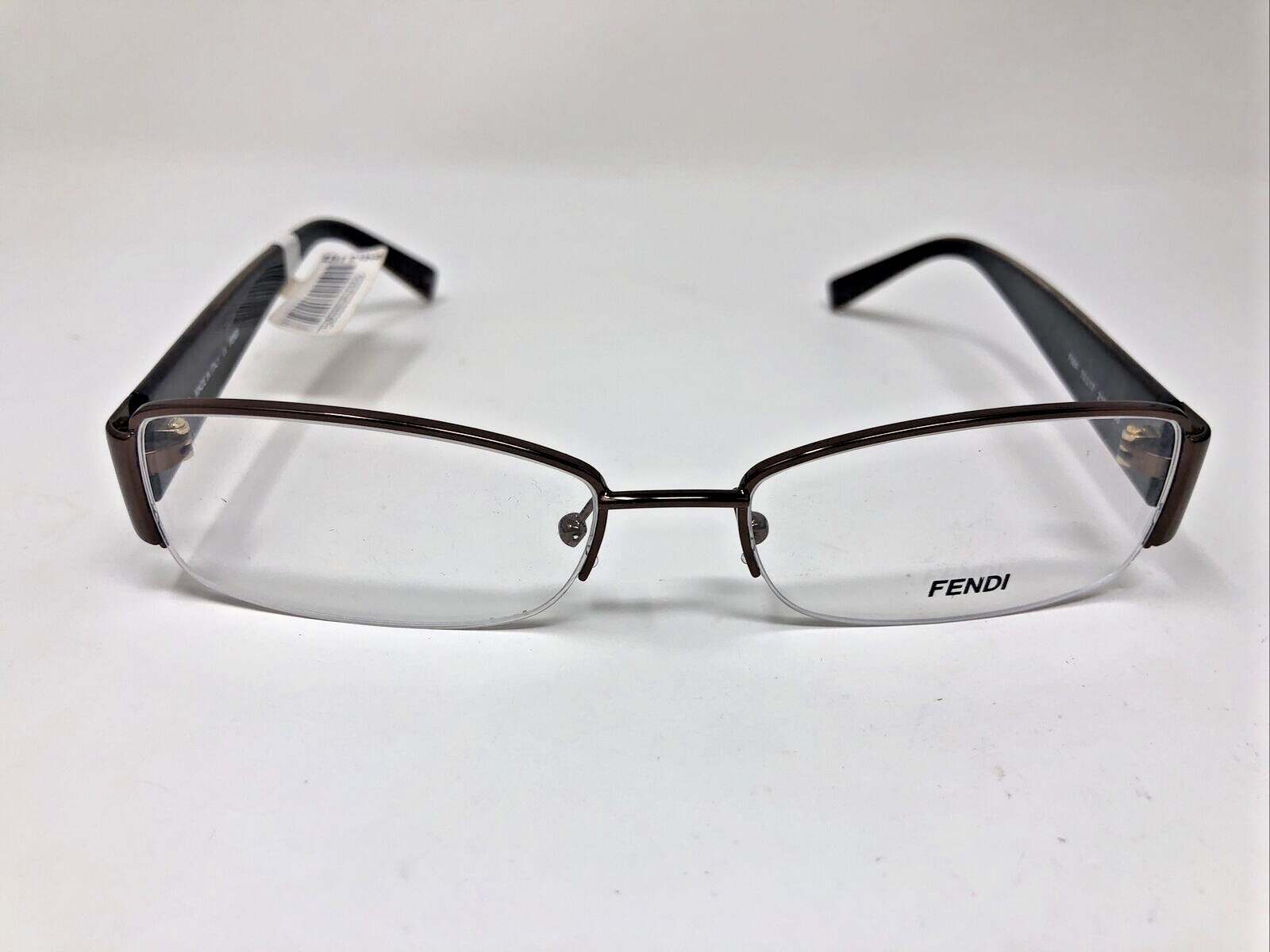 FENDI EYEGLASSES FRAME F984 53-17-130 210 BROWN HALF RIMLESS C807