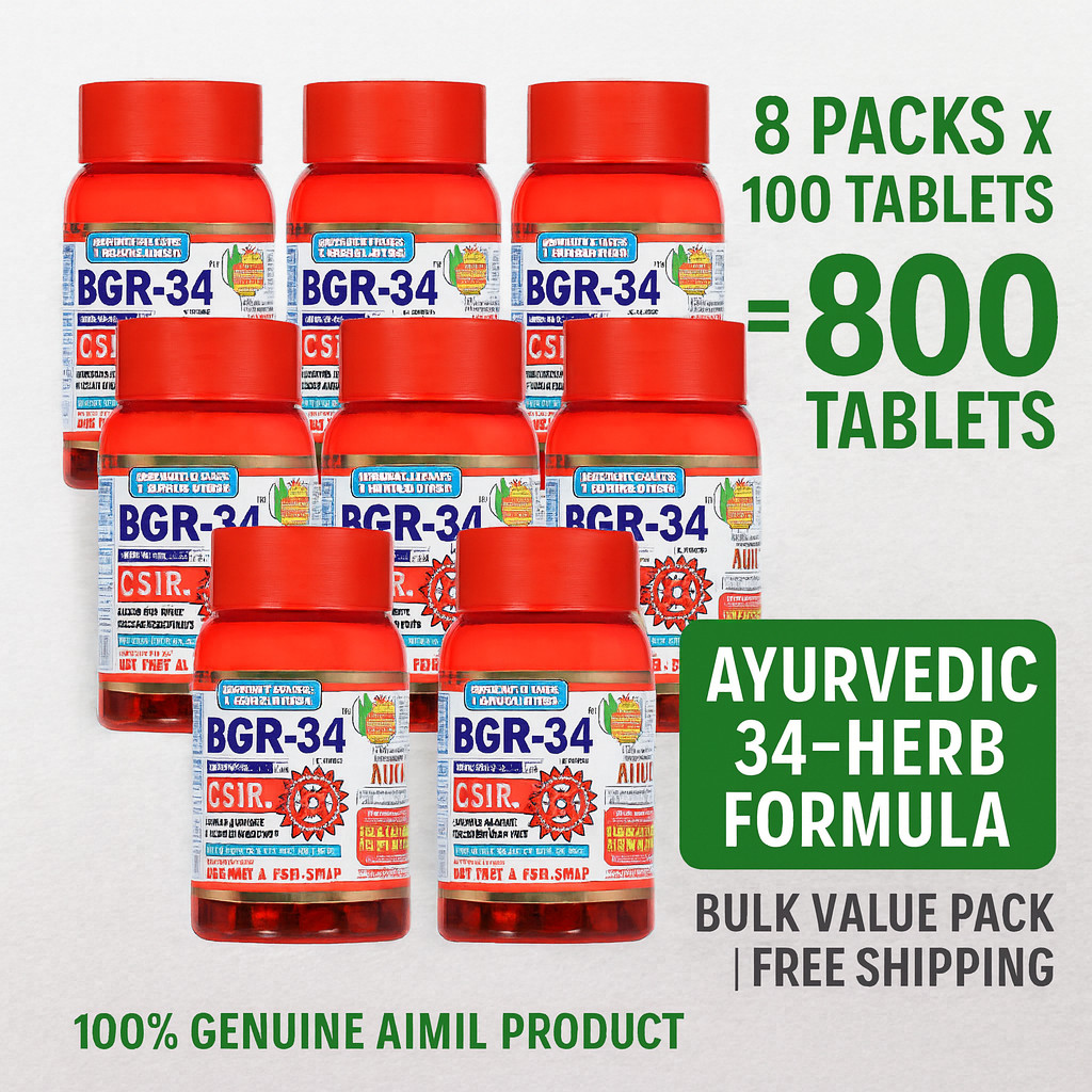 8 x Aimil BGR 34 – 100 Tabets (Box of 8*100 = 800Tablets) Free Shipping 04-2028