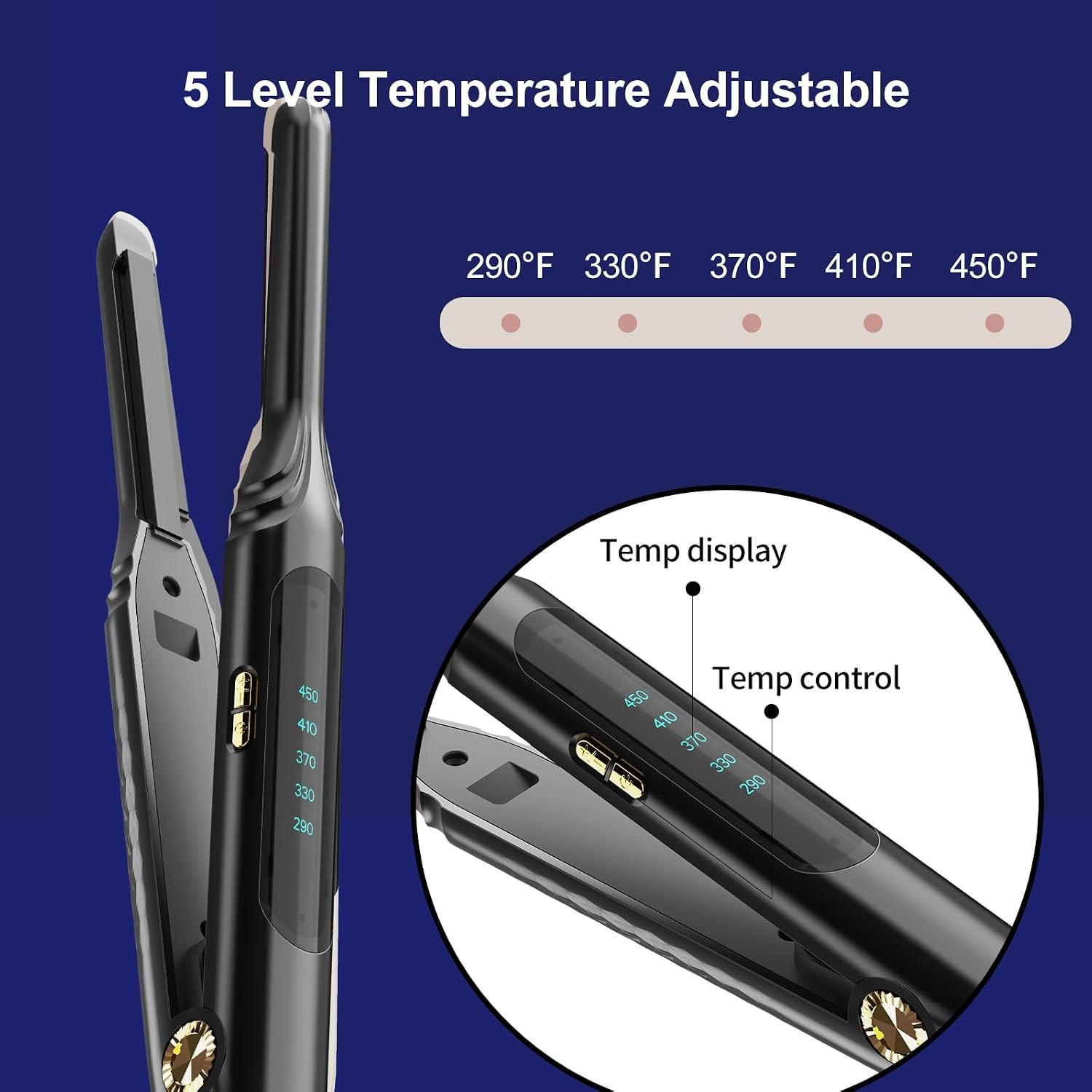 Pencil Flat Iron 3/10” Small Flat Irons for Short Hair,Pixie Cut & Bangs,Hair S