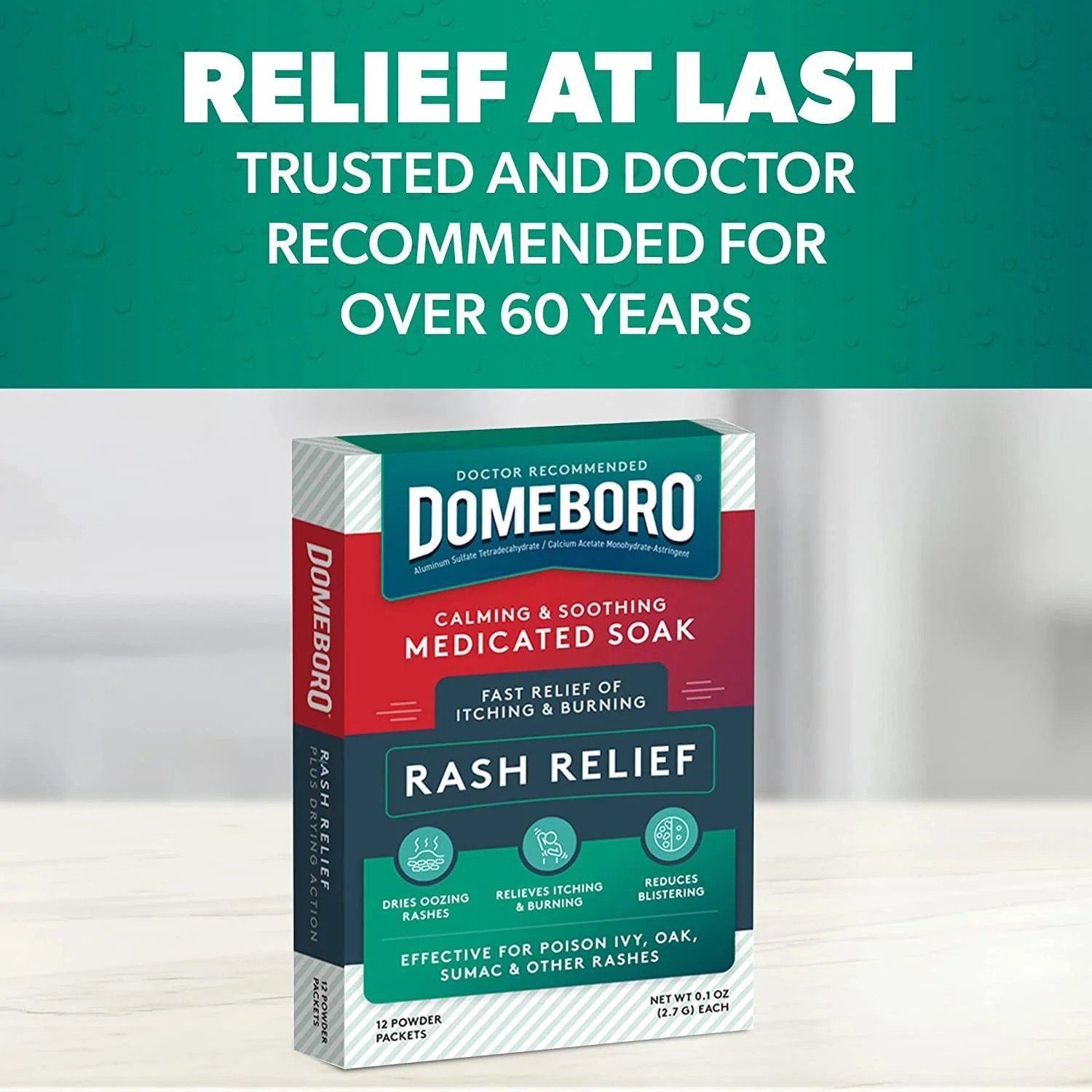 Domeboro Calming & Soothing Medicated Soak Rash Relief Astringent (12 Powder PT)