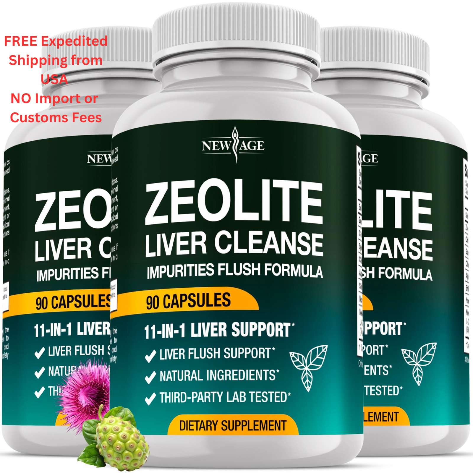 NEW AGE Liver Cleanse & Repair – Help Support Gut 90 Count (Pack of 3)
