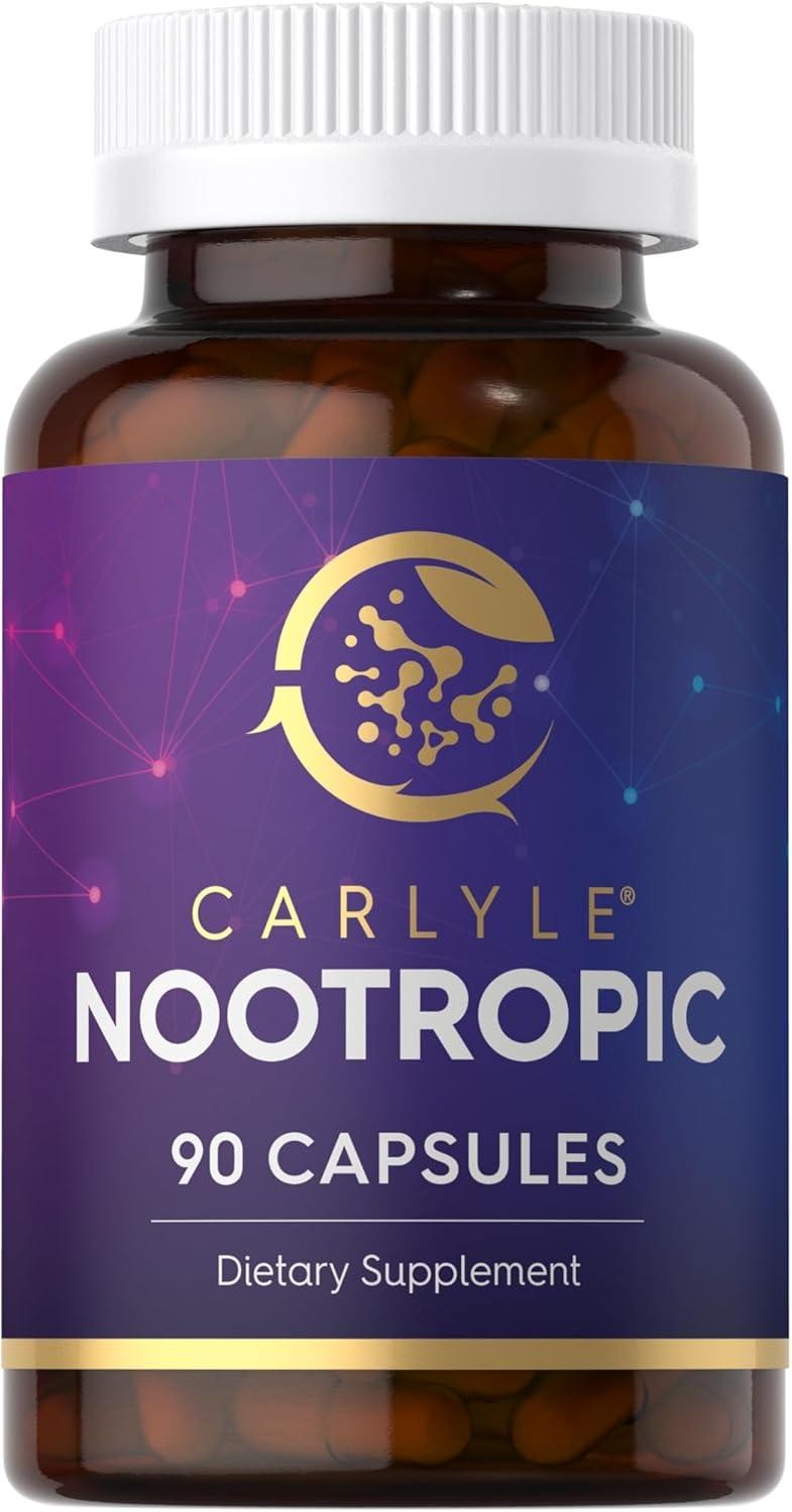 Nootropic B12 Guarana Gotu Kola Caffeine Longevity Vitality Energy, 90 Capsules