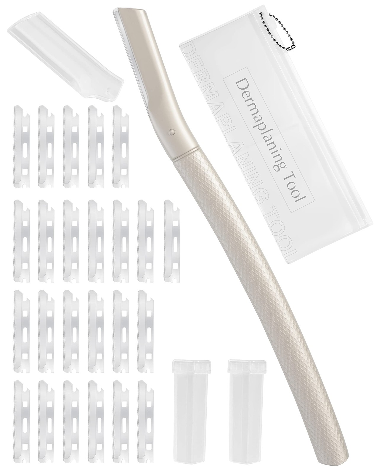 Dermaplane Razor for Face 1 Count (Pack of 1), Silver – 20 Blade Refills