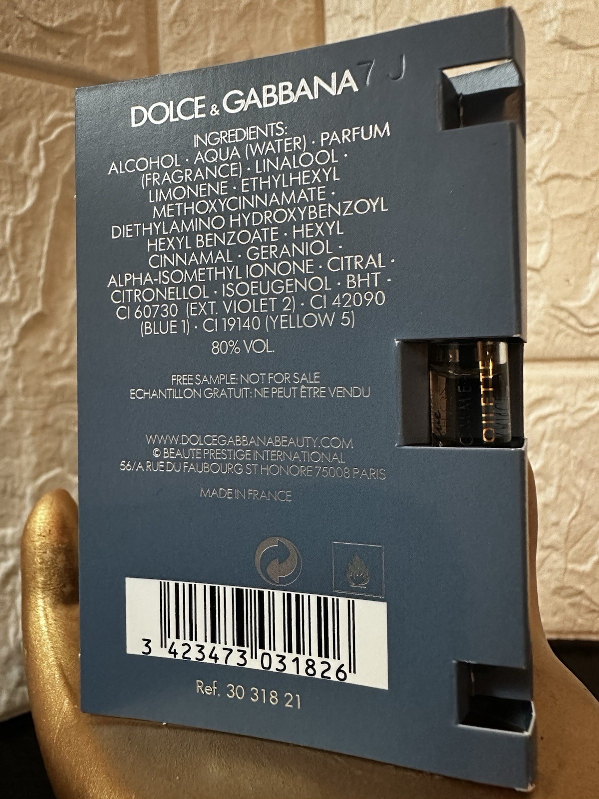 New Sample Size Dolce & Gabbana Light Blue Pour Homme EDT 1.5ml spray