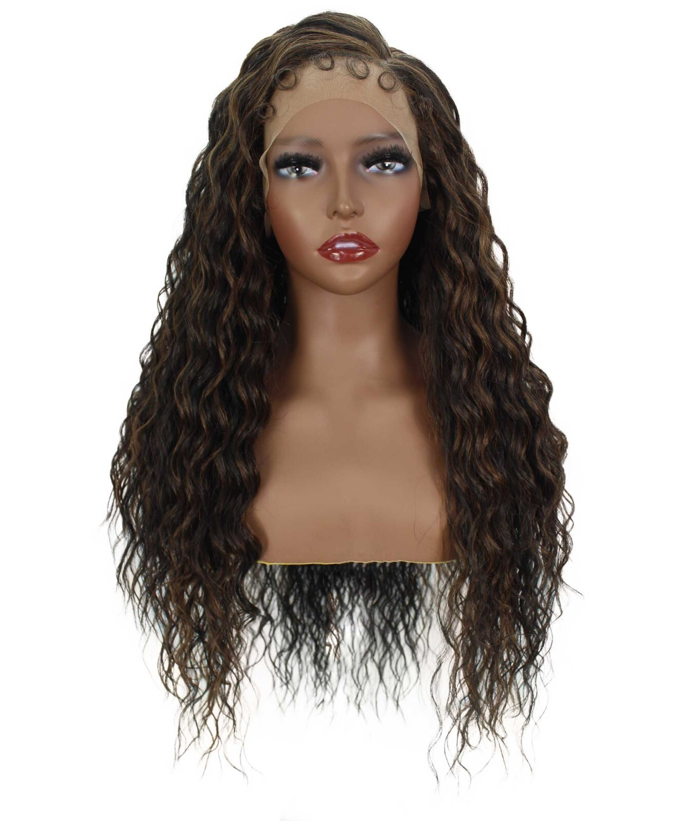 LUXLUXE Faith Wavy 29 inch C Part HD Lace Front Wig Heat Resistant Fiber,BL-0165