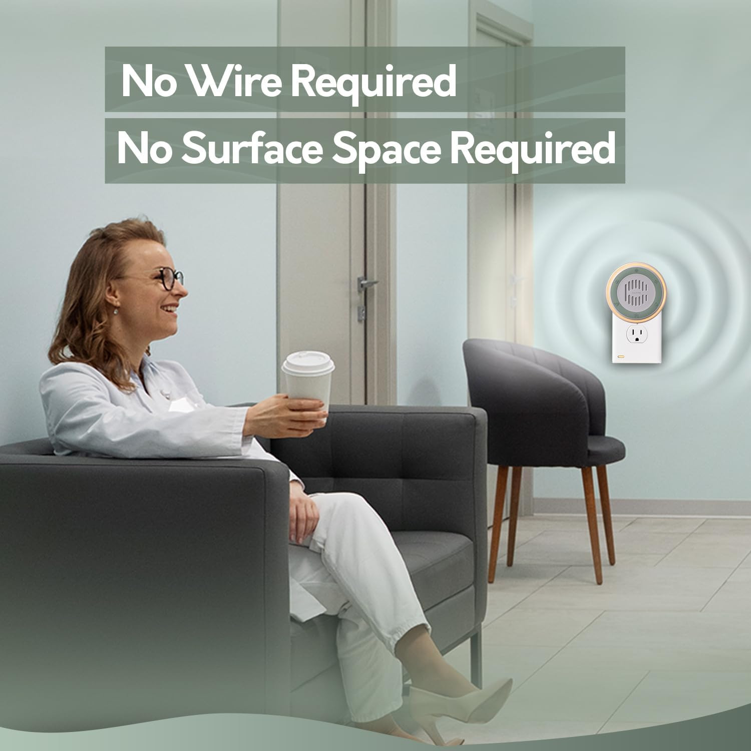 Wall Plug in White Noise Sound Machine for Office Privacy & Noise Canceling, Whi