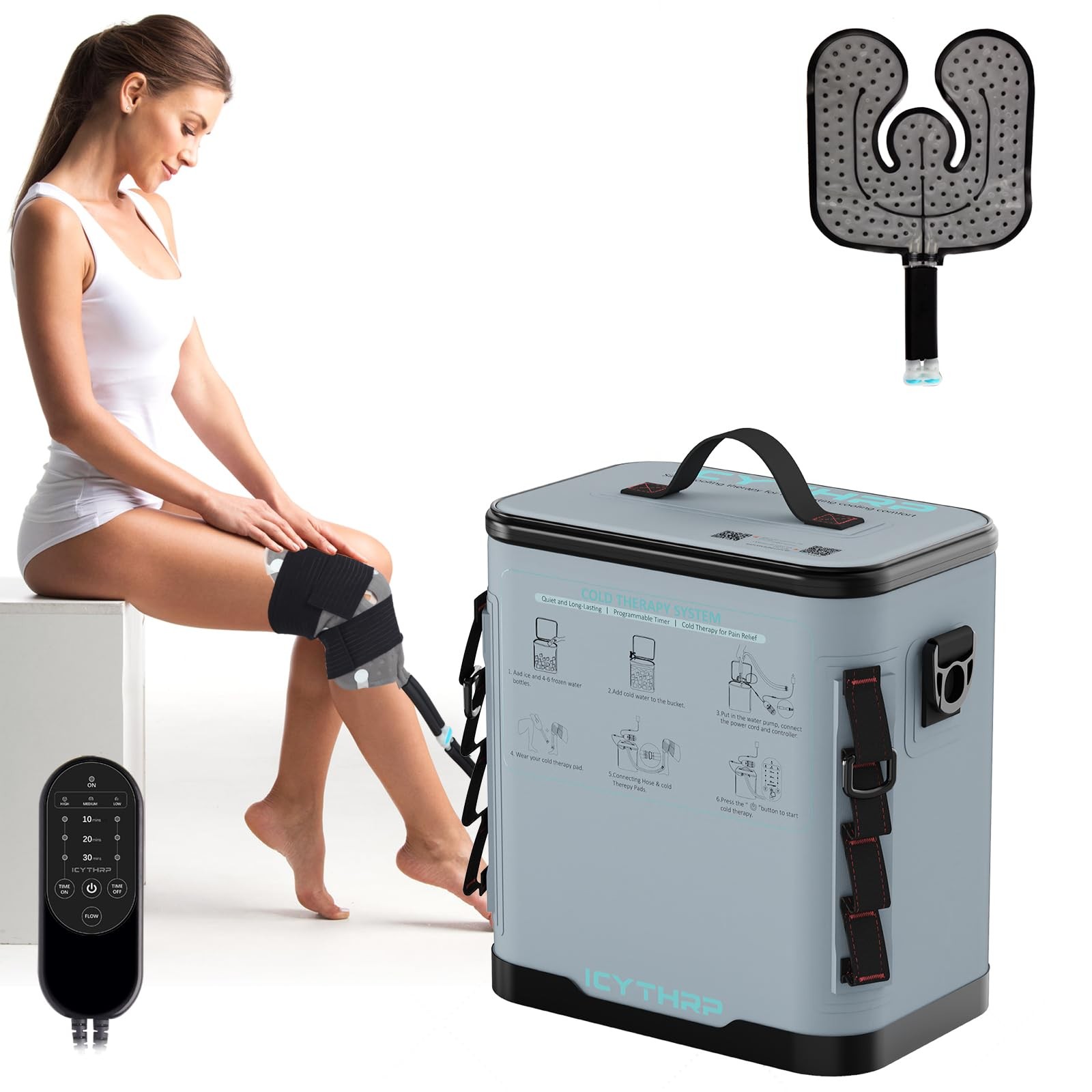 Cold Therapy Machine with Programmable Timer Portable Ice Machine for Knee Af…