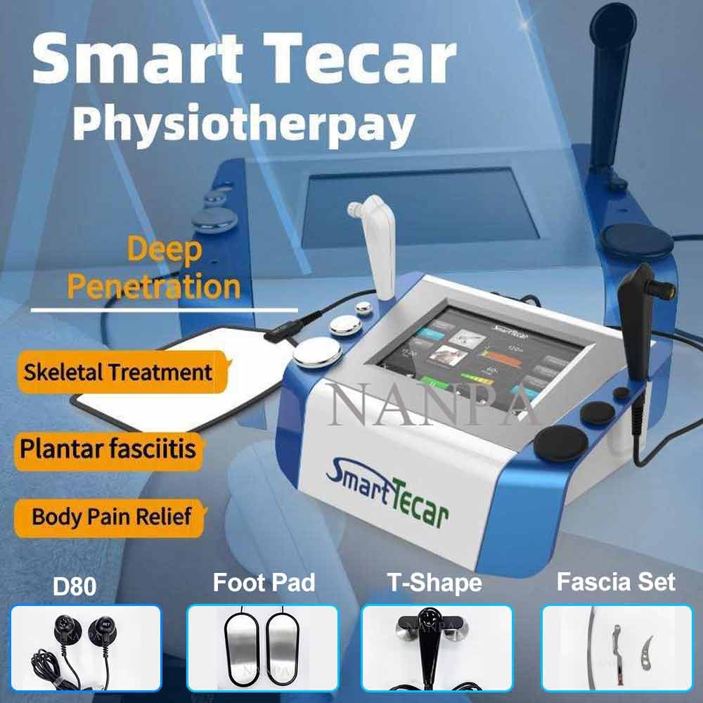 RET CET 448 KHz Smart Tecar Therapy Machine Foot Pads Fascia Set For Pain Relief