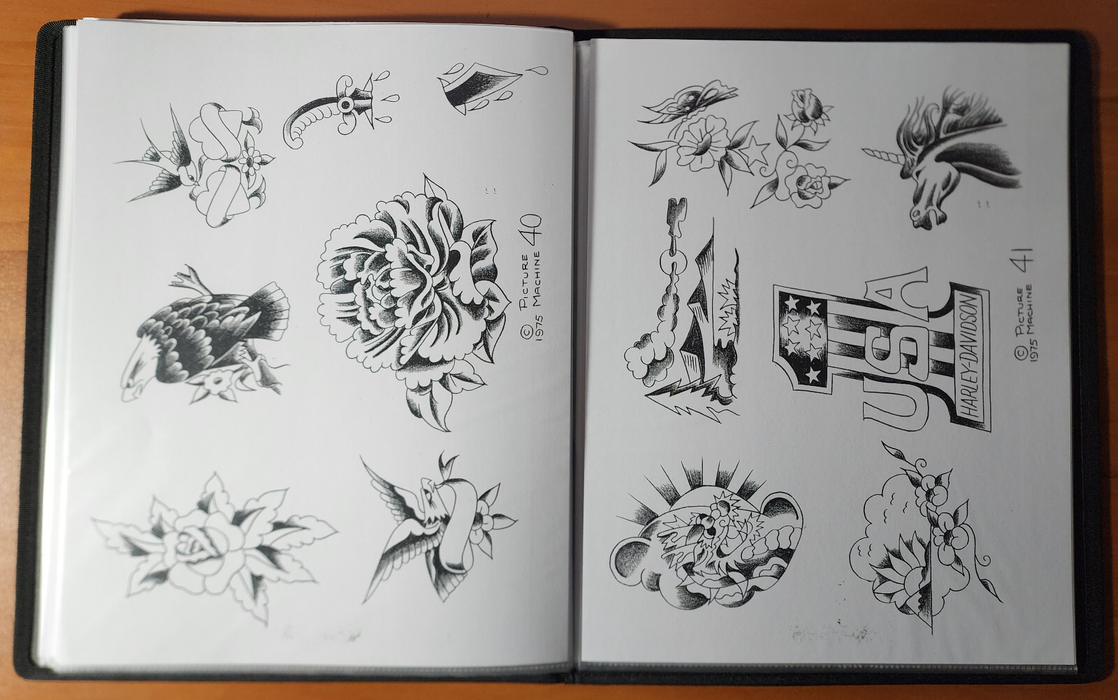 1975 Picture Machine Spaulding Rogers Traditional Vintage Tattoo Flash Book 1-50