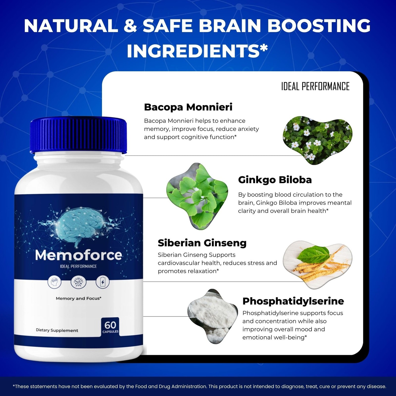 Memoforce General Wellness Supplement – 180 Capsules (3 Pack)