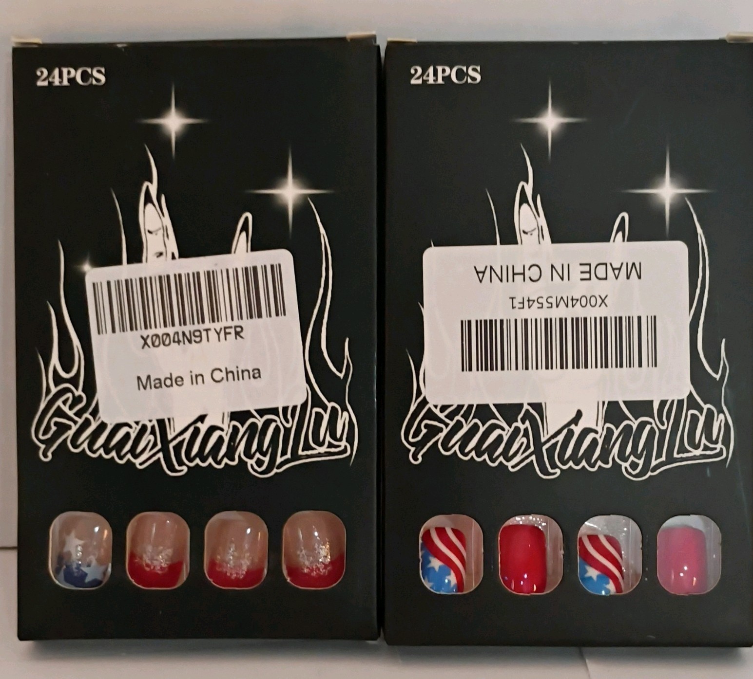 4Th of July Press on Nails Short Square – Red White & Blue False Nails Patriotic